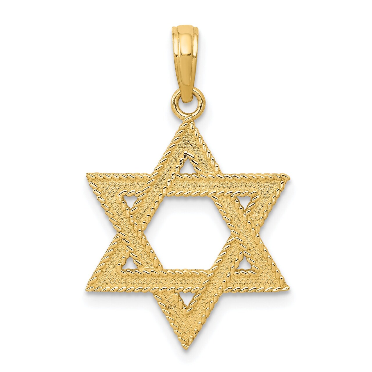 14K Yellow Gold Star of David Pendant Charm Jewelry 26mm x 17mm